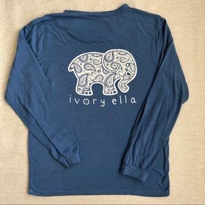 ivory ella Tops - Ivory Ella Blue Elephant T-Shirt ivory ella Tops - Ivory Ella Blue Elephant T-Shirt